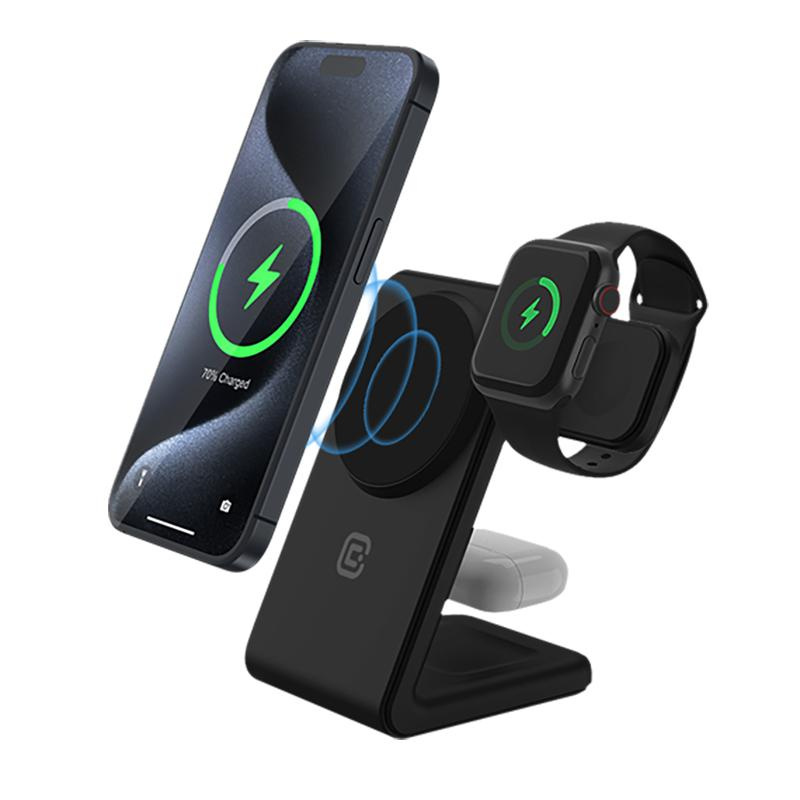 Crong CRG-MSPS-BLK Ladegerät für Mobilgeräte Kopfhörer, Smartphone, Smartwatch Schwarz USB Kabelloses Aufladen Drinnen