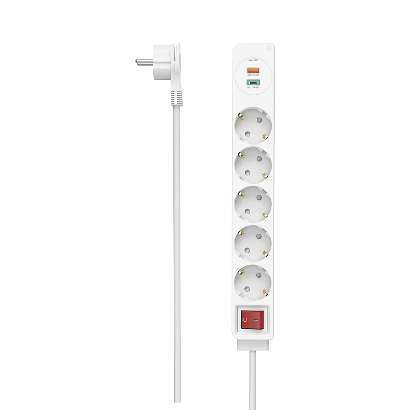 Hama 00223186 Verlängerungskabel 1,4 m 5 AC-Ausgänge Drinnen Weiß