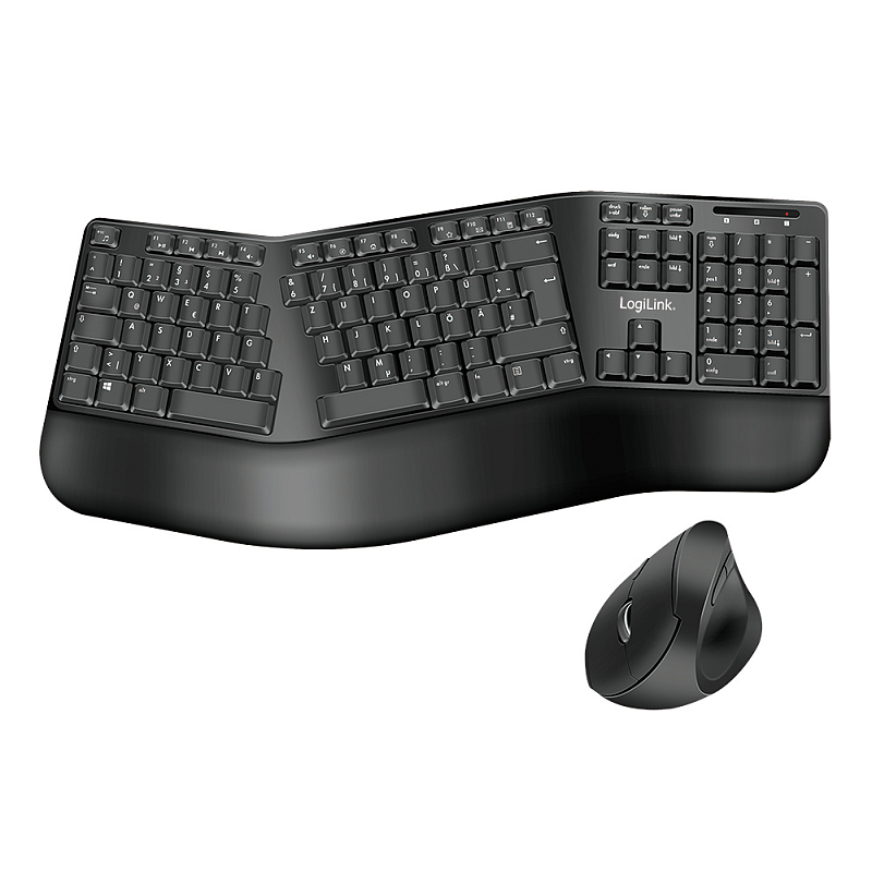 LogiLink ID0211 Tastatur Maus enthalten Universal RF Wireless QWERTZ Deutsch Schwarz