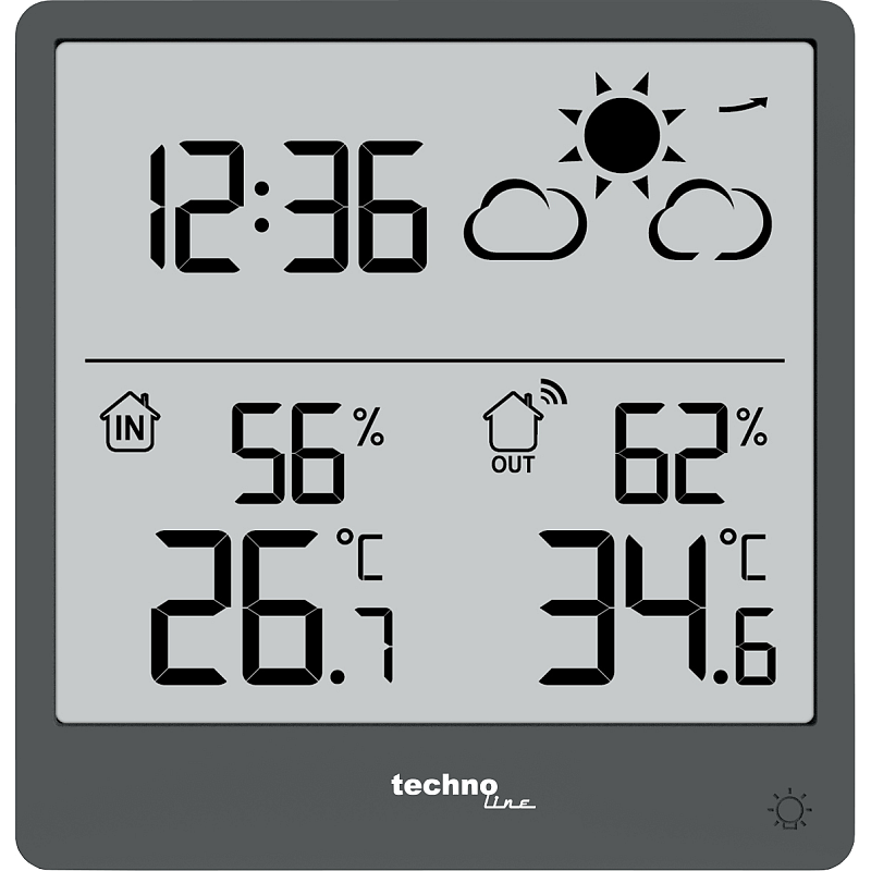 Technoline WS 9138 Digitale Wetterstation Grau Akku