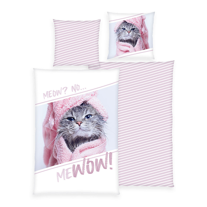 HERDING Young Collection Bettwäsche-Set ‘MeWow’ – 135×200 cm, Linon