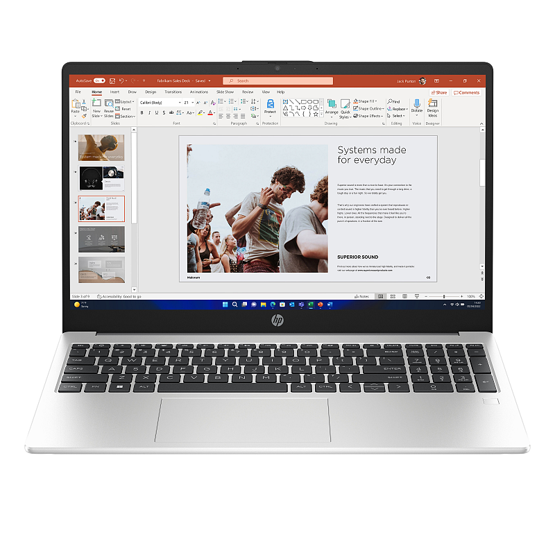 HP 255 G10 AMD Ryzen™ 7 7730U Laptop 39,6 cm (15.6") Full HD 16 GB DDR4-SDRAM 512 GB SSD Wi-Fi 6 (802.11ax) Windows 11 Pro Silber