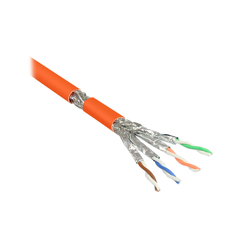 Alcasa Cat7, 50m Netzwerkkabel Orange S/FTP (S-STP)
