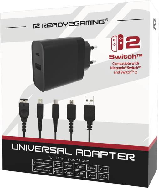 PlayArt Universal Netzteil (Switch 2) Tragbare Spielekonsole Schwarz AC Drinnen