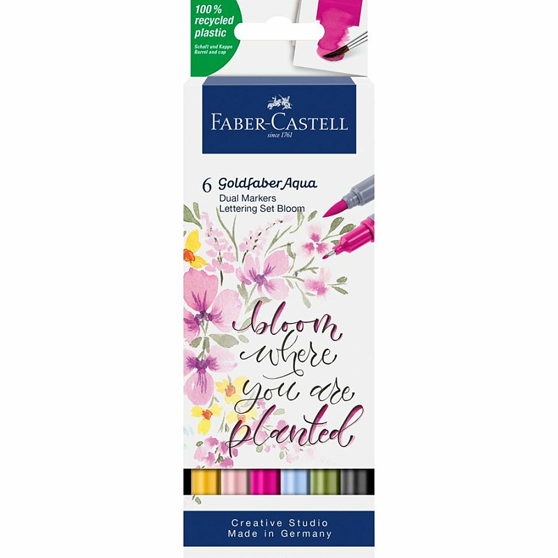 Faber-Castell Goldfaber Aqua Dual Fineliner Fein Schwarz, Grün, Hellblau, Hellrosa, Magenta, Gelb 1 Stück(e)