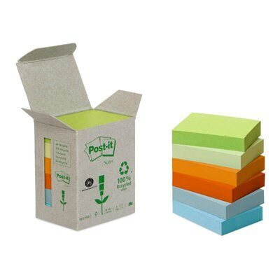 Post-It 7000081069 Klebezettel Rechteck Blau, Grün, Orange, Gelb 100 Blätter Selbstklebend