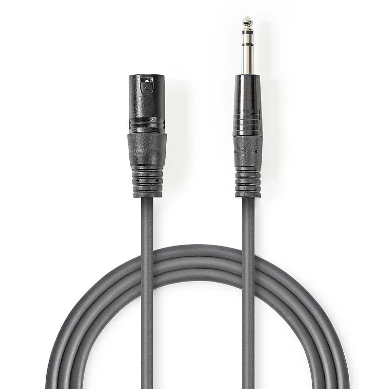 Nedis COTH15100GY50 Audio-Kabel 5 m XLR 6.35mm Grau