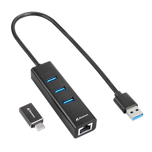 Sharkoon 4044951037575 laptop-dockingstation & portreplikator Kabellos USB 3.2 Gen 1 (3.1 Gen 1) Type-C Schwarz