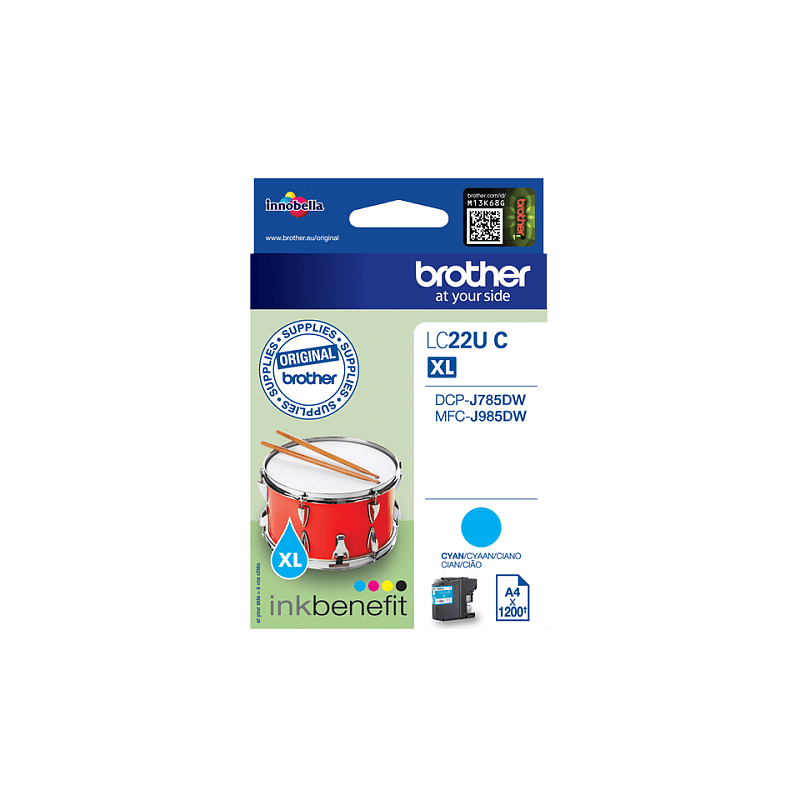 Brother LC22UC Druckerpatrone 1 Stück(e) Original Hohe (XL-) Ausbeute Cyan