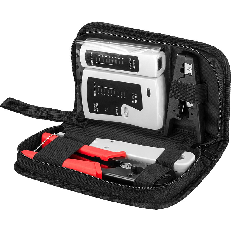 Goobay 97790 Kabel-Crimper Werkzeugsatz Schwarz, Rot