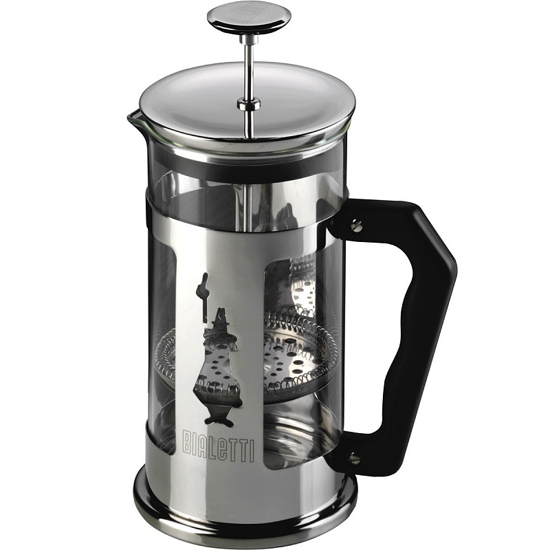 Bialetti 0003160 Manuelle Kaffeemaschine Französisches Presse-Set 0,35 l Schwarz, Edelstahl
