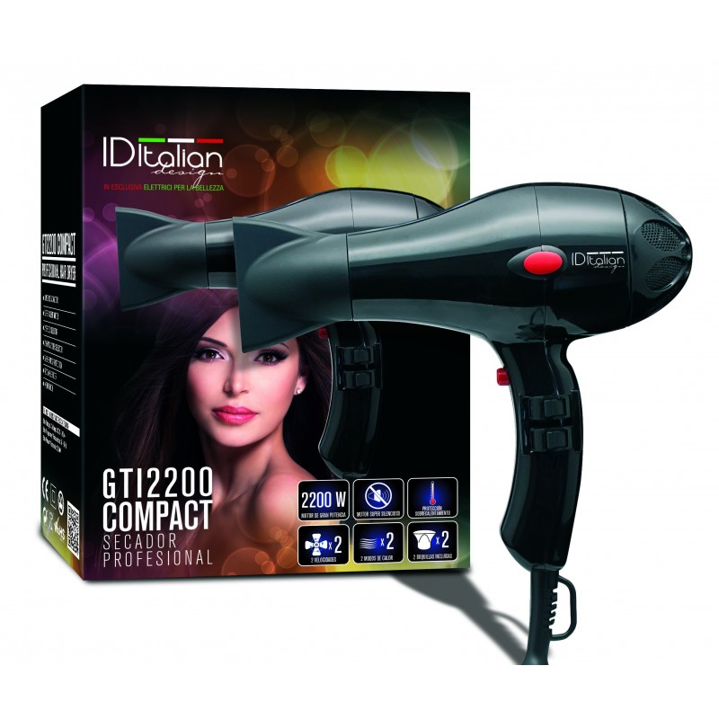 ID Italian IDE2200COMPACT Haartrockner 2200 W Schwarz