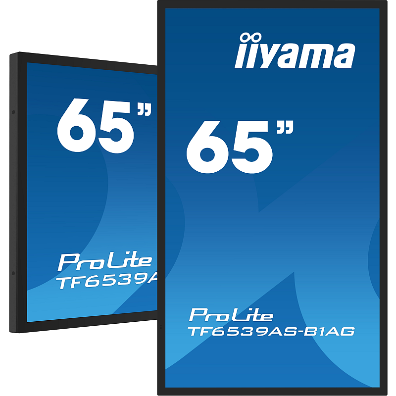 iiyama TF6539AS-B1AG Signage-Display Kiosk-Design 163,8 cm (64.5") LED 435 cd/m² 4K Ultra HD Schwarz Touchscreen Eingebauter Prozessor Android 11 24/7