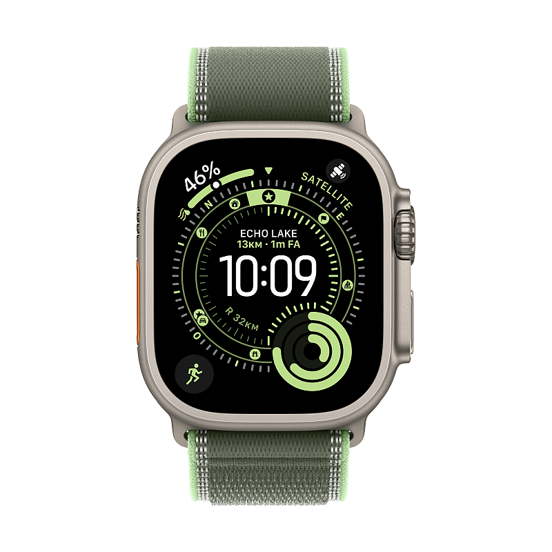 Apple MFT44ZM/A Intelligentes tragbares Accessoire Band Grün Titan, Polyester, Spandex, Nylon