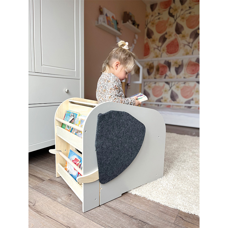 Small foot 12423 Spielzeugaufbewahrung Spielzeug-Aufbewahrungsbox Freistehend Grau, Holz