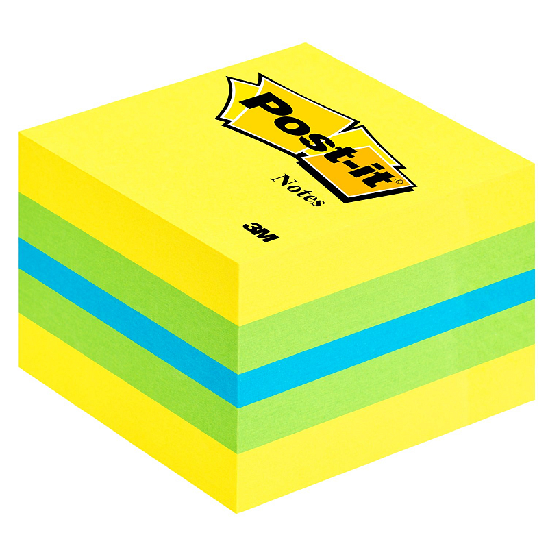 3M Post-it 2051L Klebezettel Quadratisch Blau, Grün, Türkis, Gelb 400 Blätter Selbstklebend