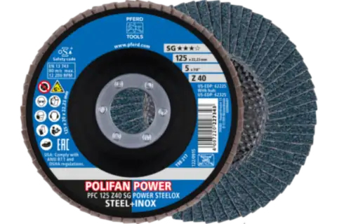 PFERD POLIFAN flap discs zirconia alumina Z SG POWER STEELOX 2 Stück(e)