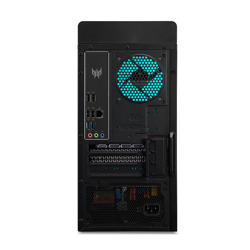 Acer Predator DG.E45EG.007 PC Intel® Core™ i7 i7-14700F 16 GB DDR5-SDRAM 512 GB SSD NVIDIA GeForce RTX 4060 Windows 11 Home Desktop Schwarz, Blau