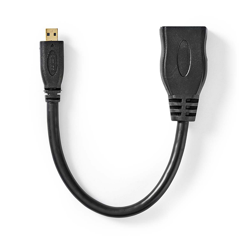 Nedis CVGB34790BK02 HDMI-Kabel 0,2 m HDMI Type C (Mini) HDMI Typ A (Standard) Schwarz