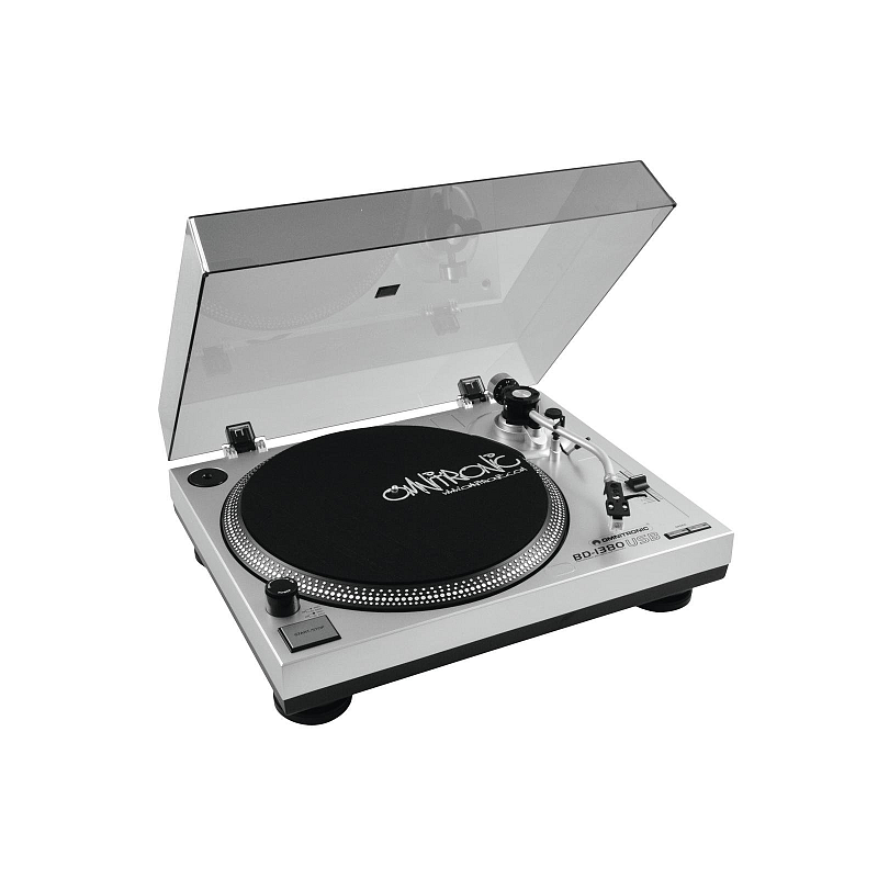 Omnitronic 10603043 DJ Turntable DJ-Plattenspieler mit Riemenantrieb Silber