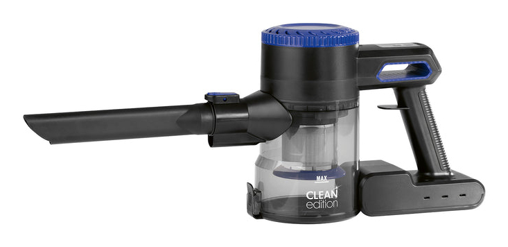 CLEANmaxx 14576 Stabstaubsauger/Elektrischer Besen 2-in-1-Stabstaubsauger Akku Trocken HEPA Beutellos 140 W Schwarz, Blau