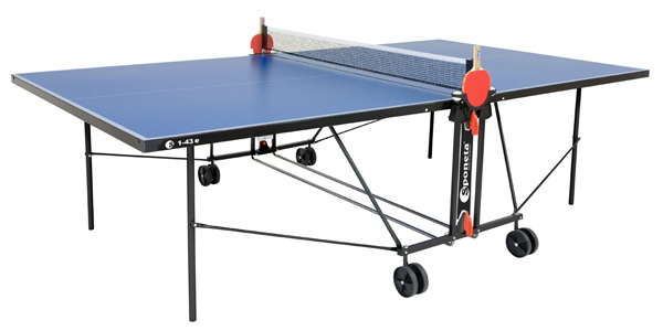 Sponeta S 1-43 E Tischtennisplatte Rollaufsatz (2 Tabletops & 2 Fahrwerke) Blau Melamin