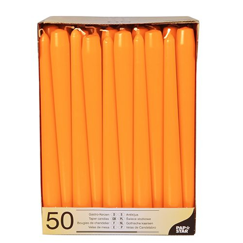 Papstar 10393 Wachskerze Rund Orange 50 Stück(e)