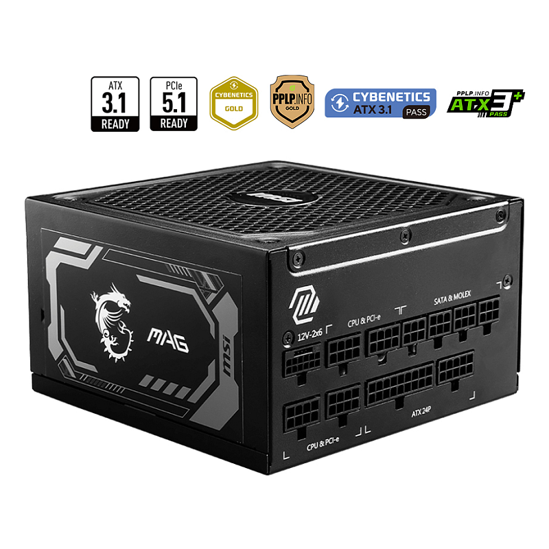 MSI MAG A1250GL PCIE5 Netzteil 1250 W 24-pin ATX ATX Schwarz