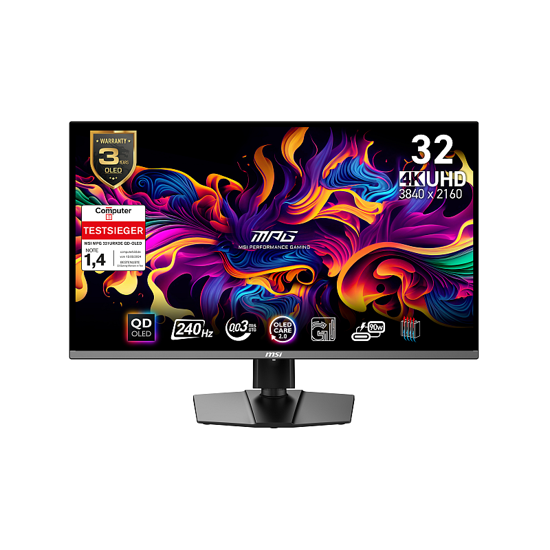 MSI MPG 321URXDE QD-OLED Computerbildschirm 80 cm (31.5") 3840 x 2160 Pixel 4K Ultra HD Schwarz