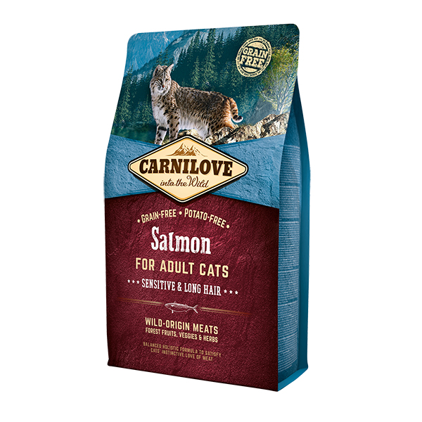 CARNILOVE Salmon Cat Food Katzen-Trockenfutter 2 kg Adult Birne, Lachs