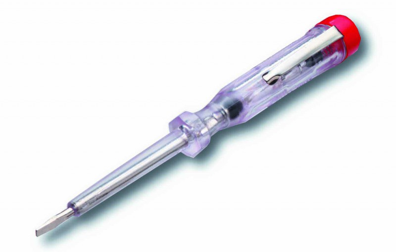 Cimco 111320 Schraubenzieher zur Spannungsprüfung Chrom, Rot, Transparent