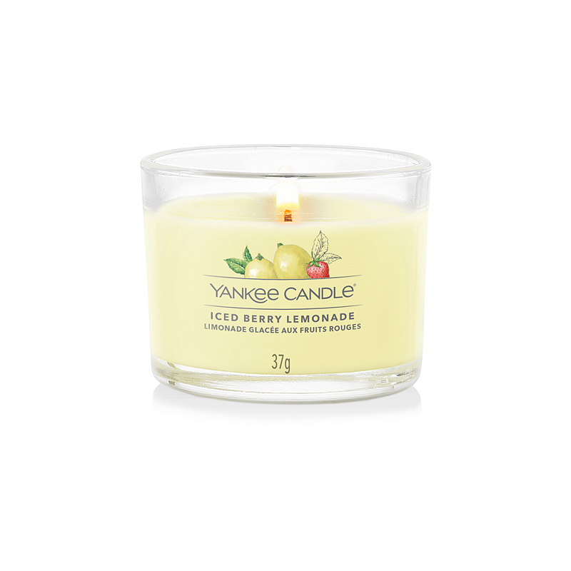Yankee Candle Iced Berry Lemonade Wachskerze Rund Grapefruit, Zitrone, Malz, Zucker, Orange, Vanille, Violett Gelb 1 Stück(e)