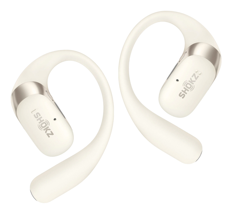 SHOKZ OpenFit 2 Kopfhörer Kabellos Ohrbügel, Offene Ohren Anrufe/Musik/Sport/Alltag Beige