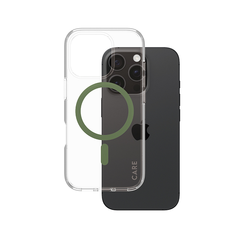 PanzerGlass CARE™ by ® Urban Combat Case Transparent m. Grün MagSafe iPhone 16 Pro