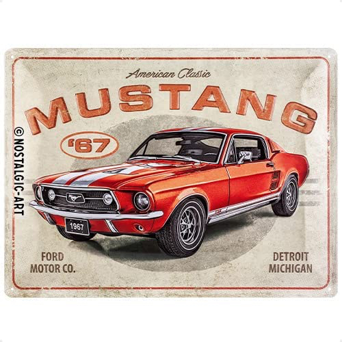 Nostalgic Art Ford Mustang Dekoratives Schild & Tafel für drinnen Metall Mehrfarbig
