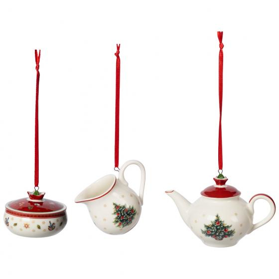 Villeroy & Boch Toy's Delight Spezifisches Weihnachtsornament Porzellan Grün, Rot, Weiß 3 Stück(e)