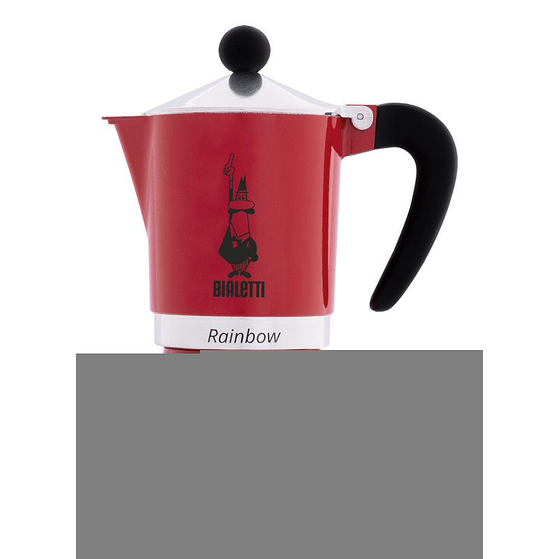 Bialetti Rainbow Mokka-Kanne Schwarz, Rot, Edelstahl