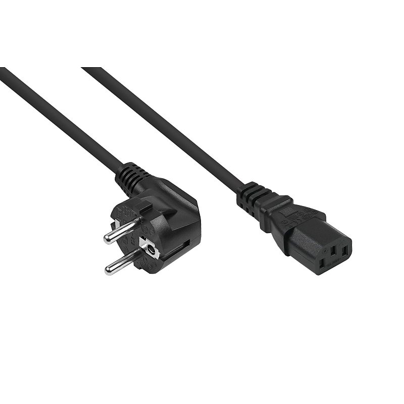 Kabelmeister SK0130-S005 Stromkabel Schwarz 0,5 m Netzstecker Typ E+F IEC C13