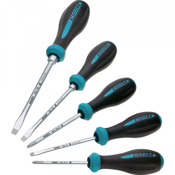 HAZET 802/5 Handschraubendreher Set Gerader Schraubendreher