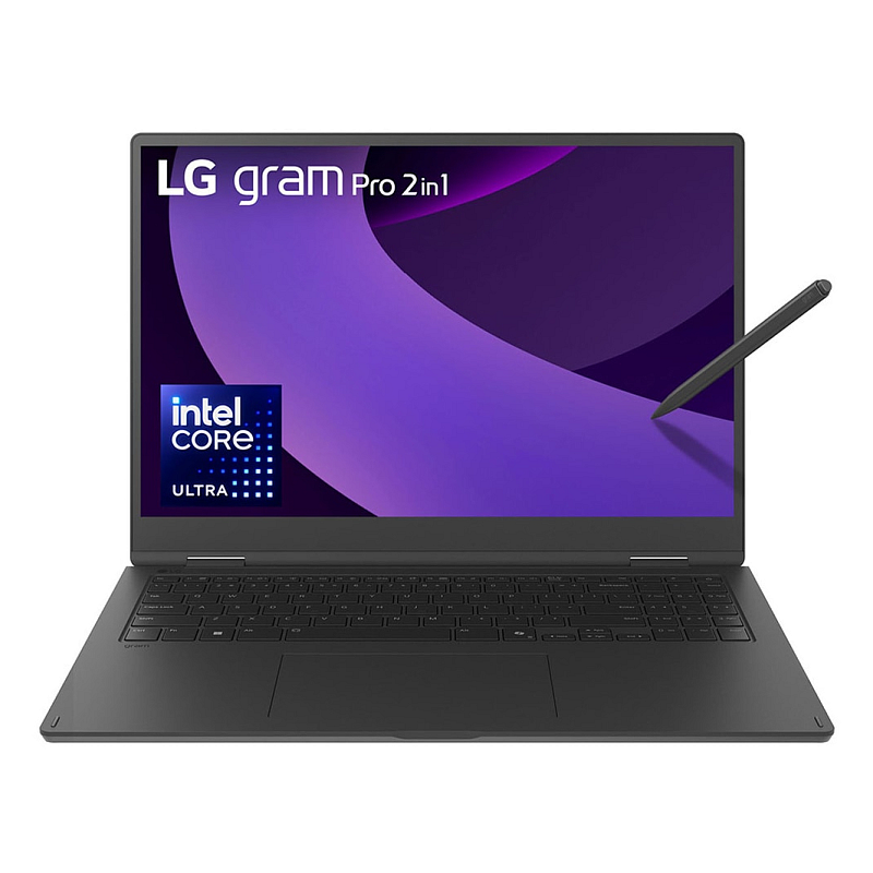 LG Gram Pro 16TB90TP Intel Core Ultra 7 255H Hybrid (2-in-1) 40,6 cm (16") Touchscreen WQXGA+ 16 GB LPDDR5x-SDRAM 1 TB SSD Wi-Fi 7 (802.11be) Windows 11 Pro Deutsch Schwarz