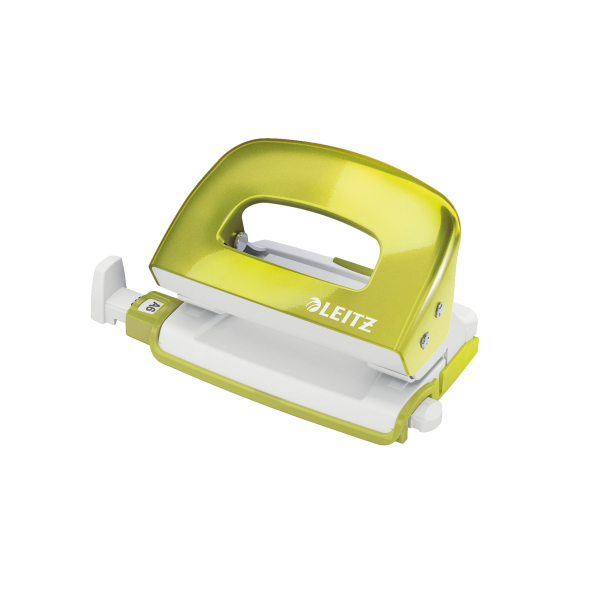 Leitz NeXXt Series WOW Metal Mini Hole Punch Locher 10 Blätter Grün, Metallisch, Weiß
