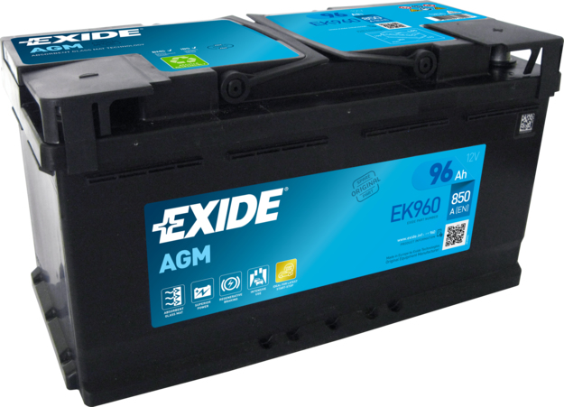 Exide EK960 Fahrzeugbatterie AGM (Absorbierende Glasmatte) 96 Ah 12 V 850 A Auto