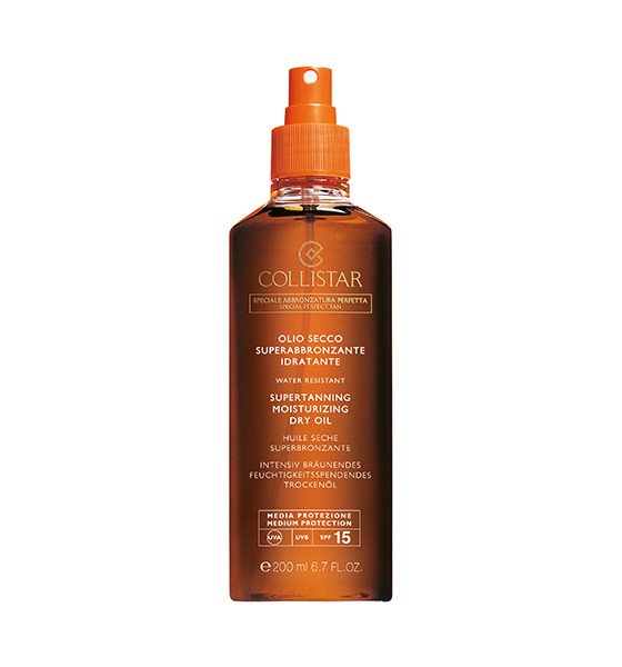 Collistar Supertanning Dry Oil SPF15 Sonnenschutzöl Body + Face + Hair 15 Erwachsene