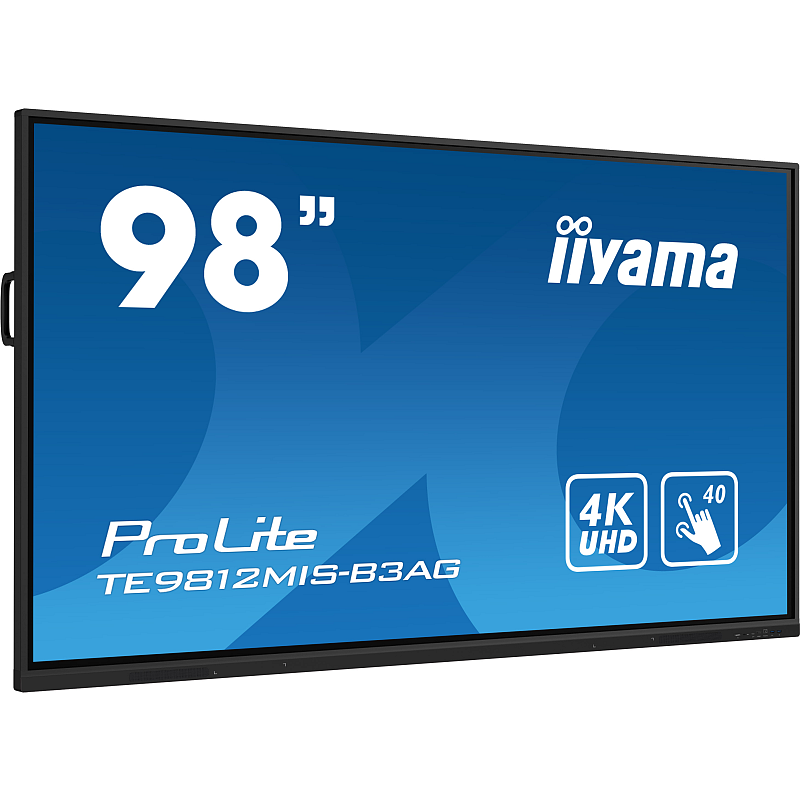 iiyama TE9812MIS-B3AG Signage-Display Kiosk-Design 2,48 m (97.5") LCD WLAN 400 cd/m² 4K Ultra HD Schwarz Touchscreen Eingebauter Prozessor Android 11 24/7