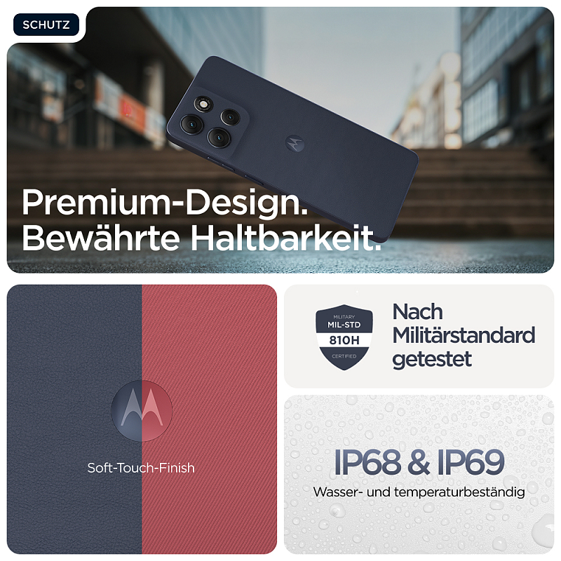 Motorola moto g86 5G 16,9 cm (6.67") Dual-SIM Android 15 USB Typ-C 8 GB 256 GB 5200 mAh Dunkelblau