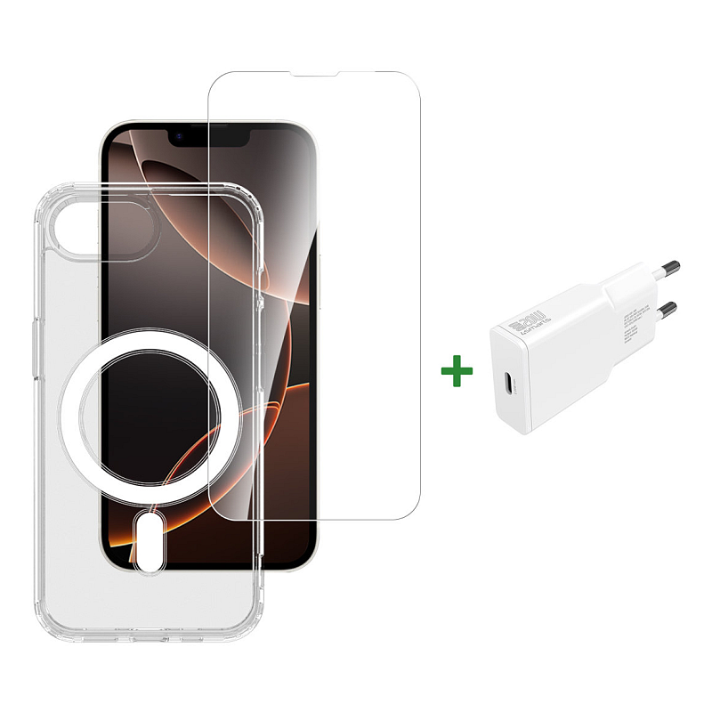 4smarts 541359 Handy-Starterset Transparent, Weiß