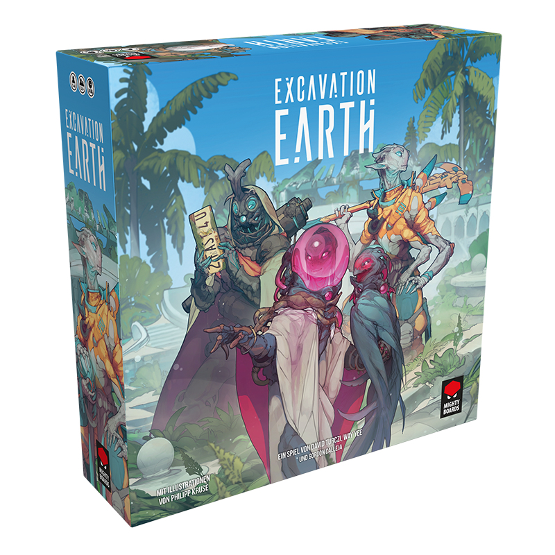 Asmodee Excavation Earth Brettspiel Strategie