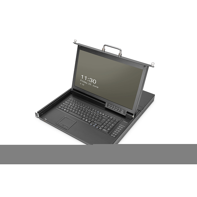 Digitus 17" HD LCD KVM Konsole, 8-Port Cat 5, deutsche Tastatur