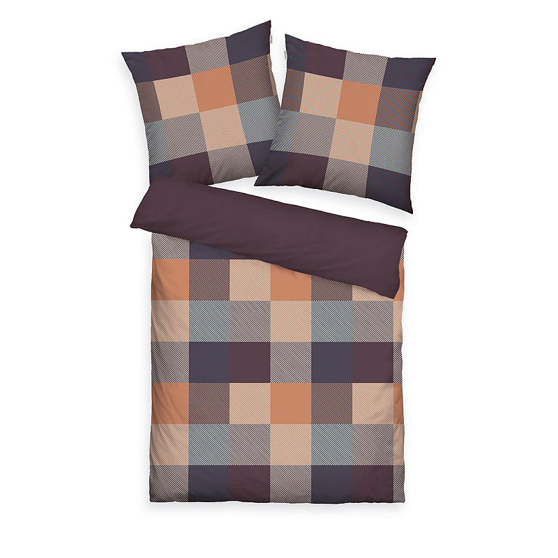 HERDING TOM TAILOR Winterbettwäsche - Bold Mosaic Plum & Warm Coral - 80-x-80-cm-155-x-220-cm