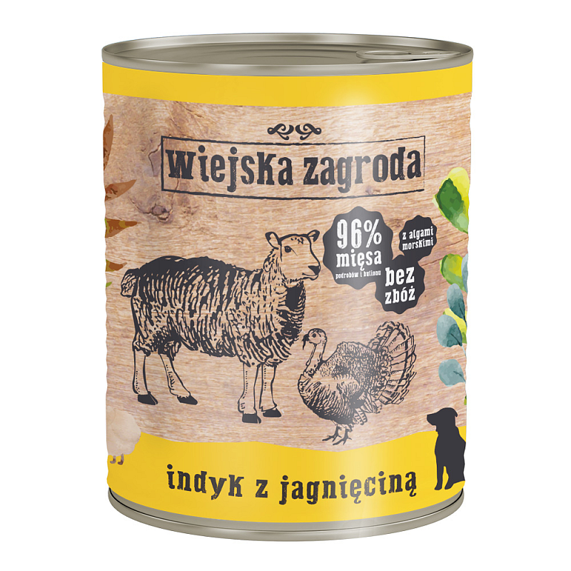 Wiejska Zagroda 1168 Hunde-Dosenfutter Türkei, Lamm Adult 800 g